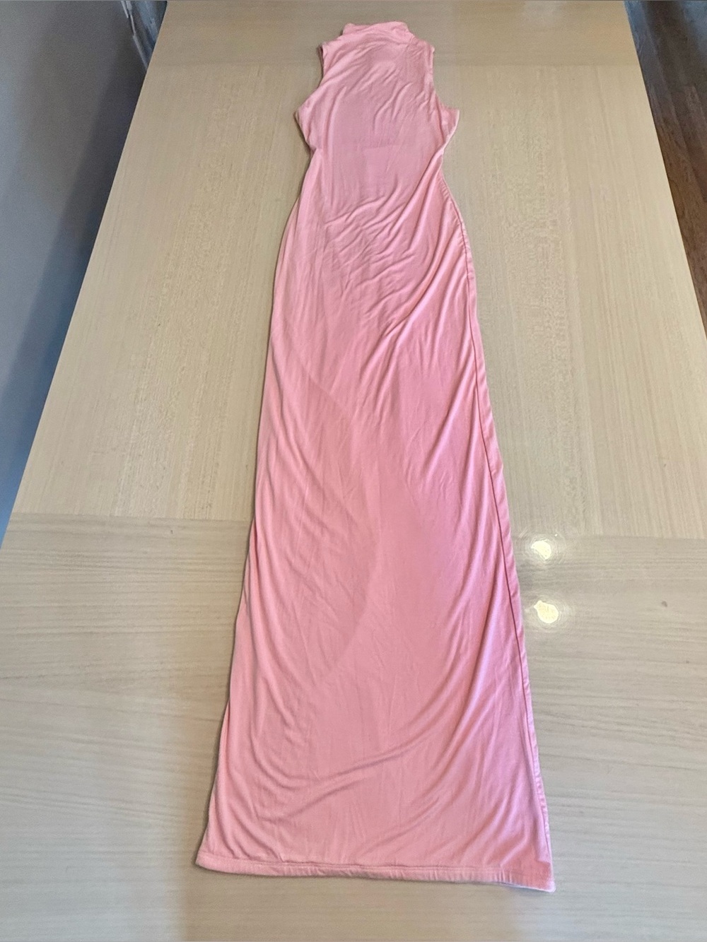 Naked Wardrobe Mock Neck Sleeveless Pink Bodycon Maxi Midi Dress Small Nordstrom - Picture 2 of 11